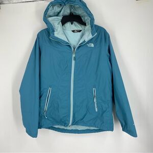 The North Face Women’s Zipper Front Blue Fleece Lined Jacket size M
